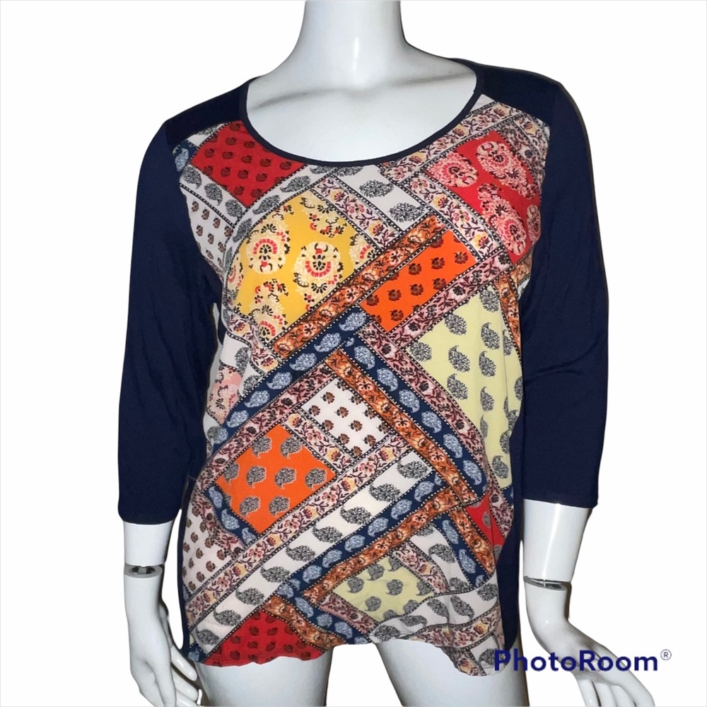 Ava James Floral Patchwork Blouse - image 1